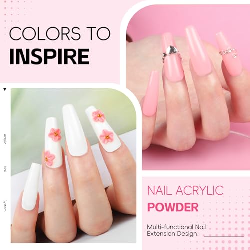 COSCELIA All-in-One Acrylic Nail Kit with UV Light, Drill & Glitter