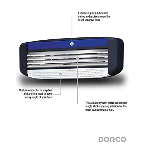 Dorco Pace 3 - Three Razor Blade Shaving System- Value Pack - 16 Cartridges (No Handle)