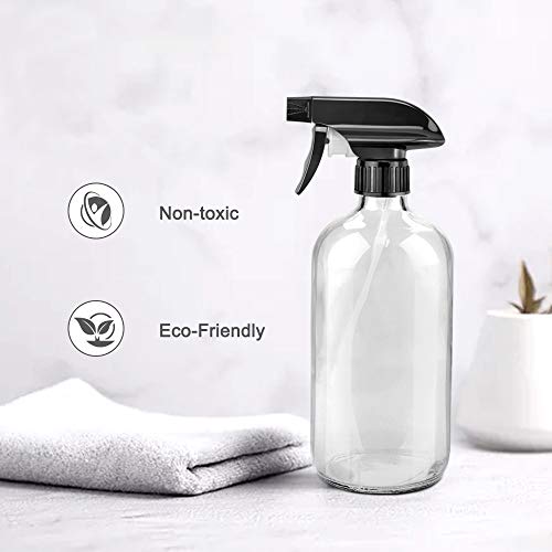 16oz Glass Spray Bottles with Adjustable Nozzle - Refillable