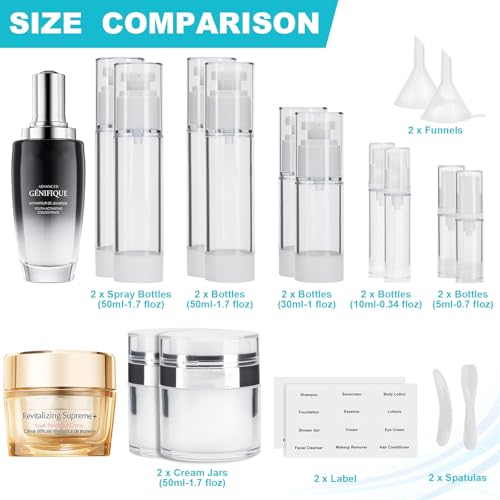 Bubimon Airless Pump Jars 18 Pack BPA Free Leak Proof