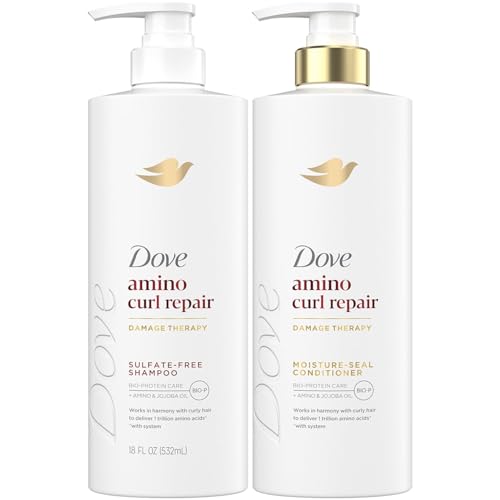 Dove Shampoo and Conditioner Set, Amino Curl Repair ? Damage Therapy Bio-Protein Care Formulas for Revitalizing Coily, Curly Hair, 18 Oz Ea