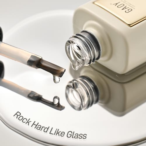 GAOY Glossy Gel Top Coat for Gel Nail Polish, 16ml Glassy No Wipe Clear Finish, High Gloss Varnish for Long Lasting UV Gel Nail Art DIY