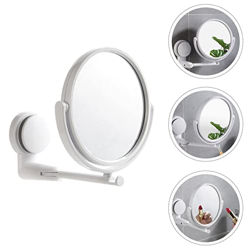Minkissy Wall Mounted Makeup Mirror 10x Magnification, Suction Cup, Double-Sided, Adjustable - Transparent 1" x 1"