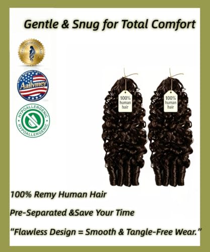Burmese Curly Crochet Hair 16" - Knotless Pre-Looped Extensions