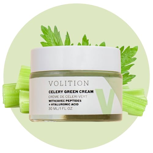Volition Beauty Celery Green Cream with Hyaluronic Acid + Peptides - Purifies, Minimizes Pores and Controls Oil - 1oz