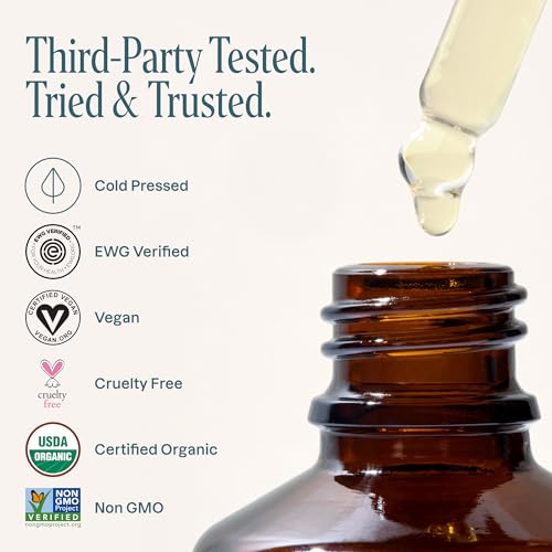 Cliganic Organic Argan Oil 8oz with Pump, 100% Pure - for Hair, Face & Skin