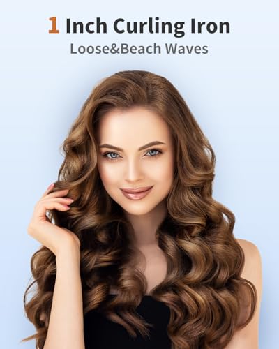 1 Inch Curling Wand, Dual Voltage Ceramic Hair Iron 225-450°F