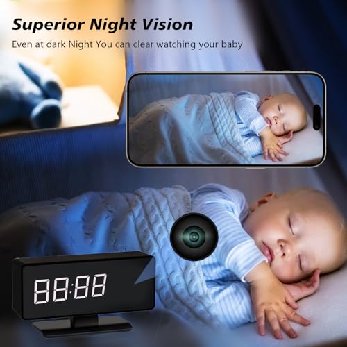 WiFi Hidden Camera Clock - Full HD Night Vision Motion Detection