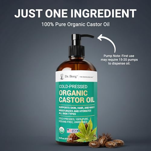 Dr. Berg Organic Castor Oil 16 fl oz Cold-Pressed