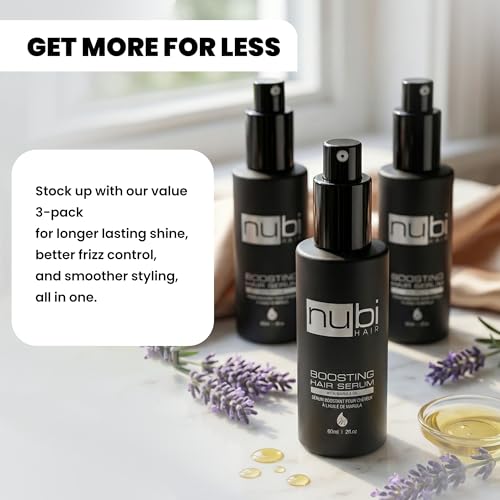 Nubi Hair Silky Smooth Serum with Marula Oil & Aloe Vera - 3 Pack