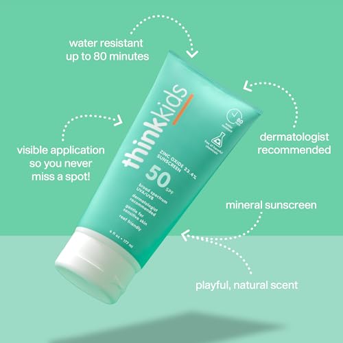 Thinkkids SPF 50+ Mineral Sunscreen, 6 Fl Oz