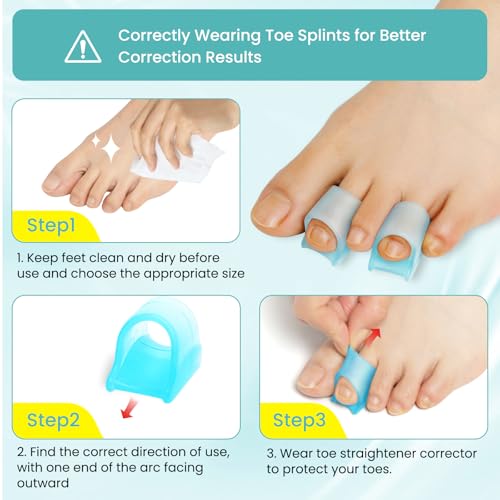 Hammer Toe Straightener Gel Splints for Men & Women - 8 Pcs, Reusable Toe Correctors