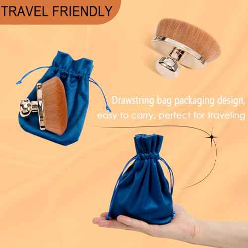 Extra Large Body Makeup Brush for Self Tanner ? 115mm Wide Oval Kabuki Body Brush for Bronzer Blend & Blur, Vegan Fiber Self Tanning Brush for Legs & Body with Drawstring Bag by Yoseng