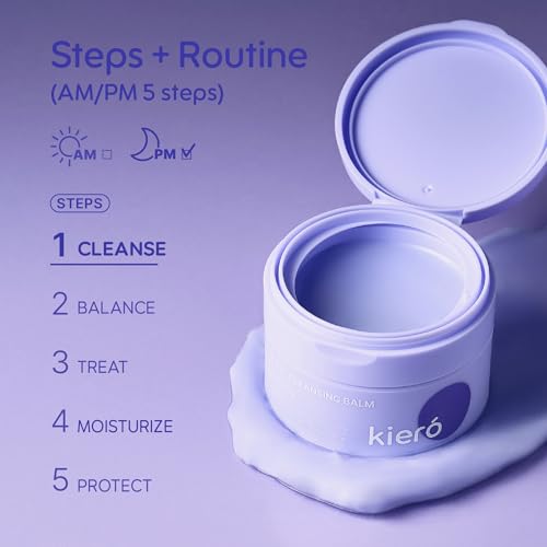 Kiero Comfort Cleansing Balm - Nourishing Melting Balm Facial Cleanser with Vitamin E, Grapeseed & Macadamia Oils - Vegan, Lightweight Skin Barrier Repair Face Wash for Dirt & Impurities (2.82 oz)