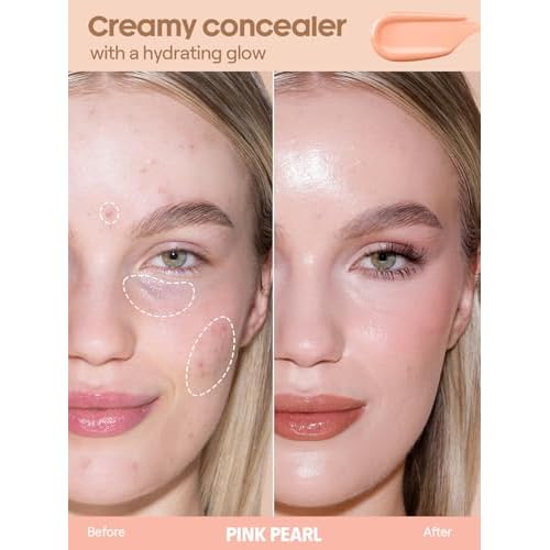 SHEGLAM Like Magic Hydrating Concealer Color Correcting Liquid Concealer Long Lasting-Pink Pearl