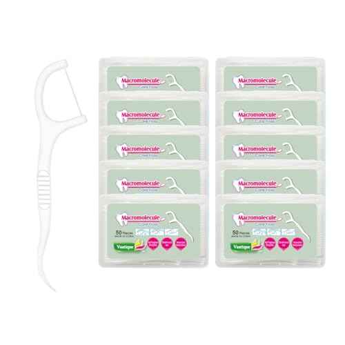 500 Pcs Dental Floss Picks, Thin Thread for Adults & Kids, Superior Oral Care, Dental Hygiene, Gum Health(50x10 Cases, 500 Total)