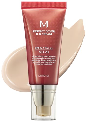 MISSHA M Perfect BB Cream No.23 Natural Beige for Light with Neutral Skin Tone SPF 42 PA +++ 1.69 Fl Oz - Tinted Moisturizer for face with SPF