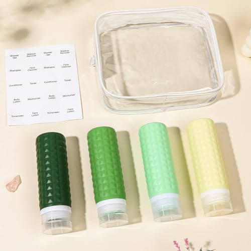 TSA Approved Travel Bottles 3.2oz Leak-Proof Silicone Set
