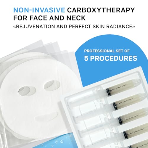 Name Skin Care Korean Carboxy CO2 Therapy Face & Neck Mask Set of 2 - Hydrating Oxygen Carboxytherapy Skincare Sheet Masks - Moisturizing Anti Aging Pore Tightening Brightening Facial Treatment Gel