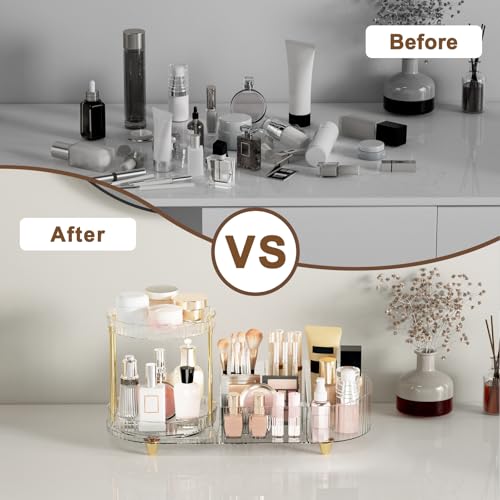 Rotating Makeup Organizer with 5 Compartments | Perfume Tray