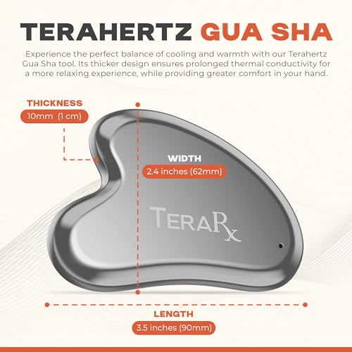 Terahertz Gua Sha Facial and Mushroom Tool Set ? includes Terahertz Gua Sha and Terahertz Mushroom Gua Sha for Enhanced Lymphatic Drainage, Sculpting, and Precise Control