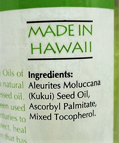 Oils of Aloha Hawaii Kukui Oil No Fragrance 4 Fluid Ounce