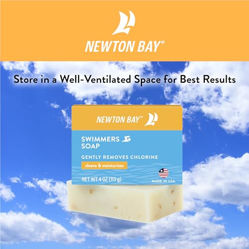 Newton Bay Swimmers Soap | All Natural Body and Face Wash Soap Bar | Gently Washes Away Chlorine After Swimming | Revitalizes Sensitive Skin | 5-Pack of 4 Ounce Soap Bars