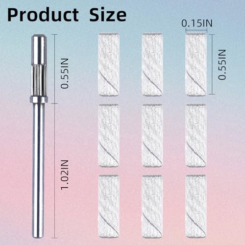 100 Mini Sanding Bands 180 Grit Nail Drill Bits for Nail Care