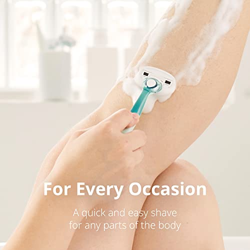 Dorco EVE3 Razor Smooth Touch¢â for Women, Includes 1 Razor Handle and 6 Long-Lasting Razor Blade Refills (Handle + 6 Refills)