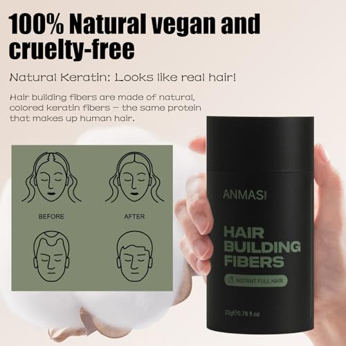 Black Hair Building Fibers 22g - Instant Thicker Hair