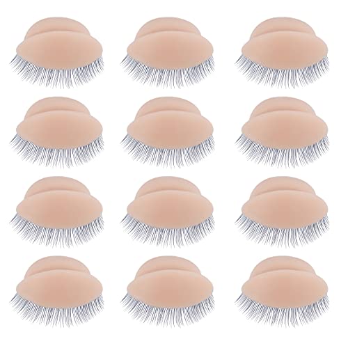 6 Pairs Mannequin Eyelids with Eyelashes - Silicone Replacement for Training