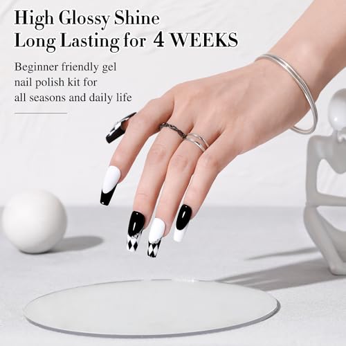 Double Rhythm Black & White UV LED Gel Nail Polish Set - 2 Pcs, 15ml
