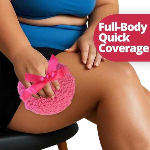 6" Large Body Powder Puff and Container, Soft Fluffy Dusting Powder Puff for Body Powders, Quick Even Application, Washable, Cute Rose Pink