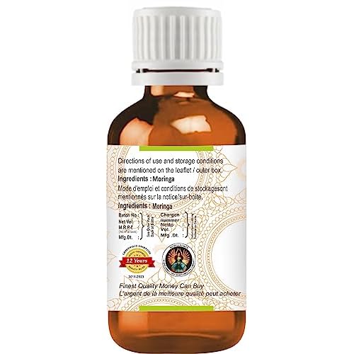 Greenwood Essential Moringa Oil (Moringa oleifera) | Cold Pressed | Natural | Undiluted | For Diluting Essential Oils | For Skin & Massage | Men & Women | 30ml (1 oz)