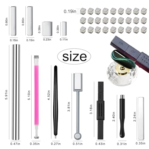 WOKOTO 38PCS Cat Eye Nail Art Magnet Set - Versatile Gradient Tools