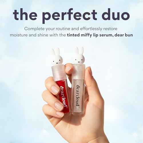 dearcloud Miffy Lip Serum Jelly - Clear Shimmer Lip Gloss for Hydration & Shine (Clear Skies)