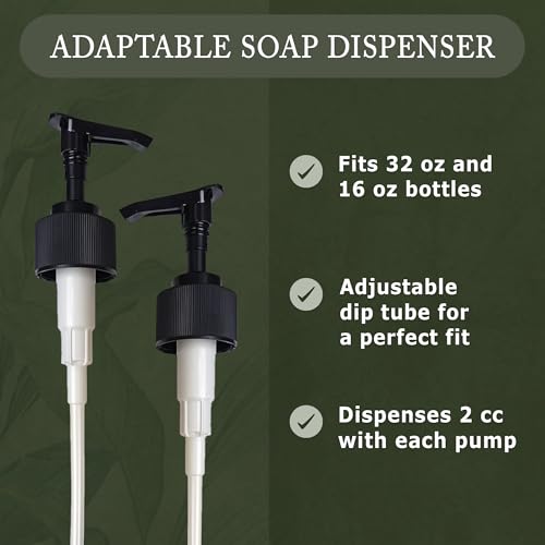 Dr. Woods Soap Dispenser Pumps - Liquid Soap Pump Replacement, Fits 16 and 32 Oz Dr. Woods Bottles (Pack of 2)