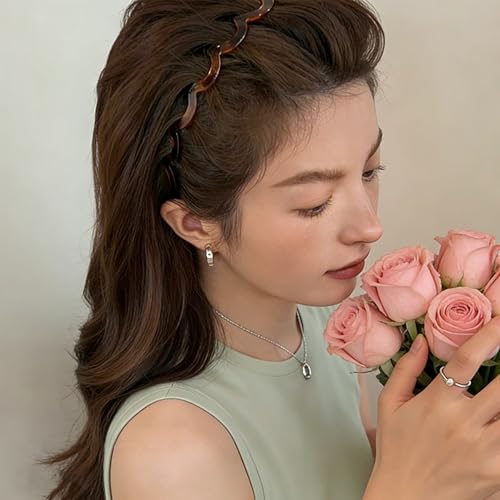 Zig Zag Hair Headbands for Women, Non-Slip 2-Pack Korean Style