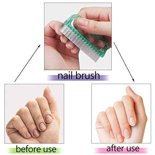 5PCS Handle Grip Nail Brush, Hand Fingernail Scrub Cleaning Brushes for Toes and Nails Cleaner, Pedicure Scrubbing tool kit for Men and Women (Multicolor)