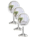 Tabletop Makeup Mirror, Two Sided 1X & 3X Magnifying Mirror, Magnified Vanity Mirror with 360 Degree Swivel for Bathroom or Bedroom, Chrome Finish, Silver (Pack of 3)