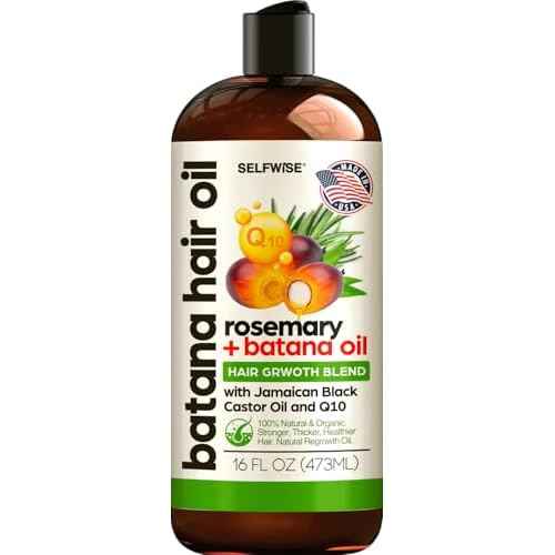 Batana Oil for Hair Growth - 100% Pure, Organic, Cold-Pressed, Unrefined from Honduras by Dr. Sebi - Natural, Vegan for Strong Roots and Thick Hair - Wild Growth for Hair, 16oz