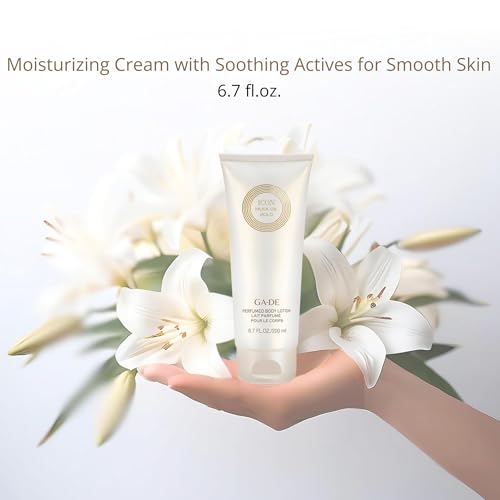 GA-DE Icon Musk Oil Gold Perfume Body Lotion - Lightweight, Quick Absorbing Lotion - Moisturizing Cream with Soothing Actives for Smooth Skin - 6.7 oz