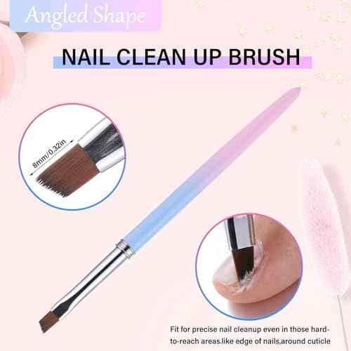 for OPI Nail Polish Remover, 3PCS Nail Clean UP Brushes for Cleaning Polish Mistakes on the Cuticles, Acetone Resistant Nail Brush for Nail Art and Designs