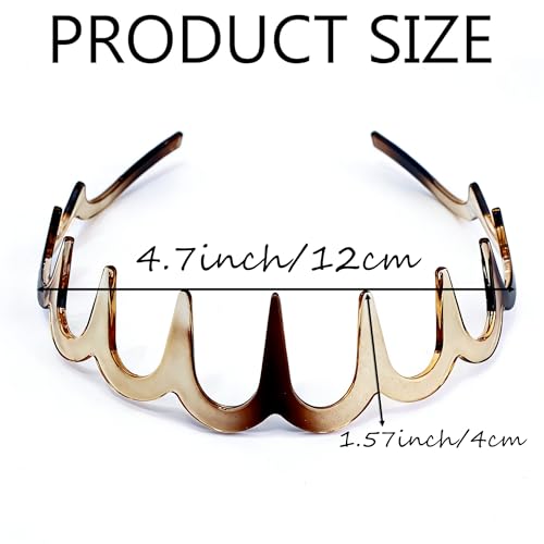 6-Pack Shark Teeth Headbands for Women – Non-Slip Hair Bands