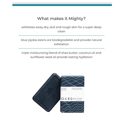 MightyNest Body Wash Set for Men | Blue Charcoal Oars and Alps Bar Soap and Cedarwood Soap Tray | Moisturizing for all Skin Types | Sustainable and Plastic Free | 2 Piece Gift Set