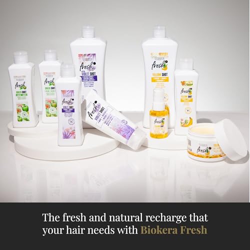 SALERM - Deep Repair Hair Mask - Biokera Fresh Yellow Shot Mask - 250 ml - Hydrates, Repairs, and Protects Hair - Anti-Frizz - Sulfate-Free and Paraben-Free