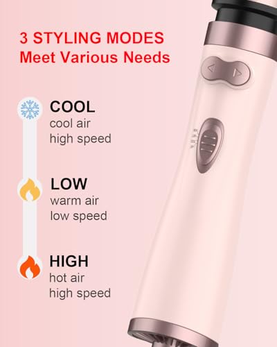 WEEYUM Rotating Hair Dryer Brush Set - 1.5 & 2 Inch Hot Air Volumizer