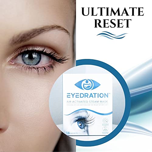 Eyedration Air-Activated Eye Steam Mask l Dry Eye Relief l Disposable Heated Eye Mask l Gentle, Soothing and Hydrating l No Microwave Needed l Convenient and Lightweight