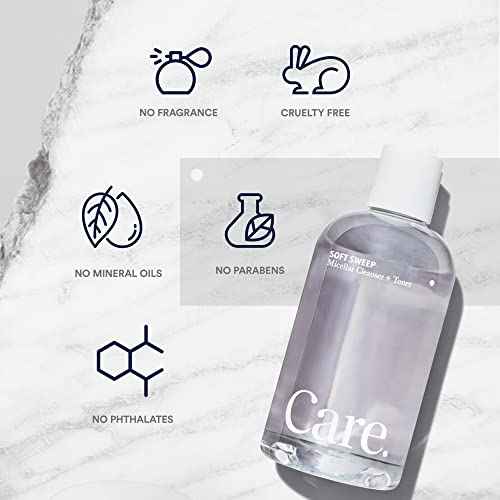 Care - Soft Sweep Micellar Cleanser and Facial Toner, Alcohol-Free and Paraben-Free Micellar Cleansing Water with Hyaluronic Acid, Glycerin, and Willow Bark Extract, Rinse-Free Face Cleanser, 8 fl oz