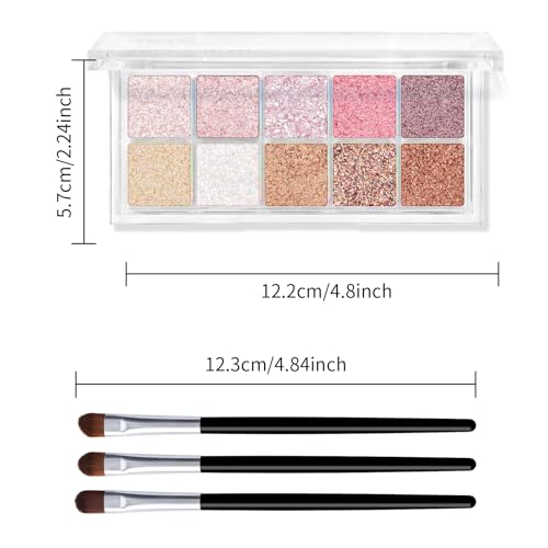 KYDA 10 Colors Glitter Eyeshadow Palette - Shimmer & Matte